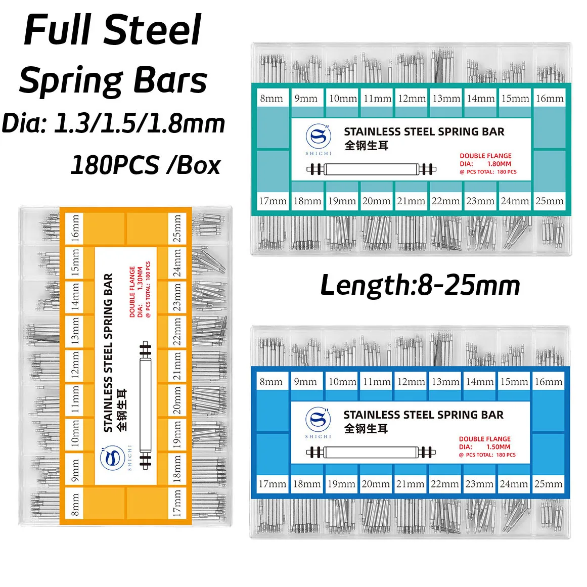 Spring Bar Tool Set - 180 Uds 1,3mm 1,5mm 1,8mm correa