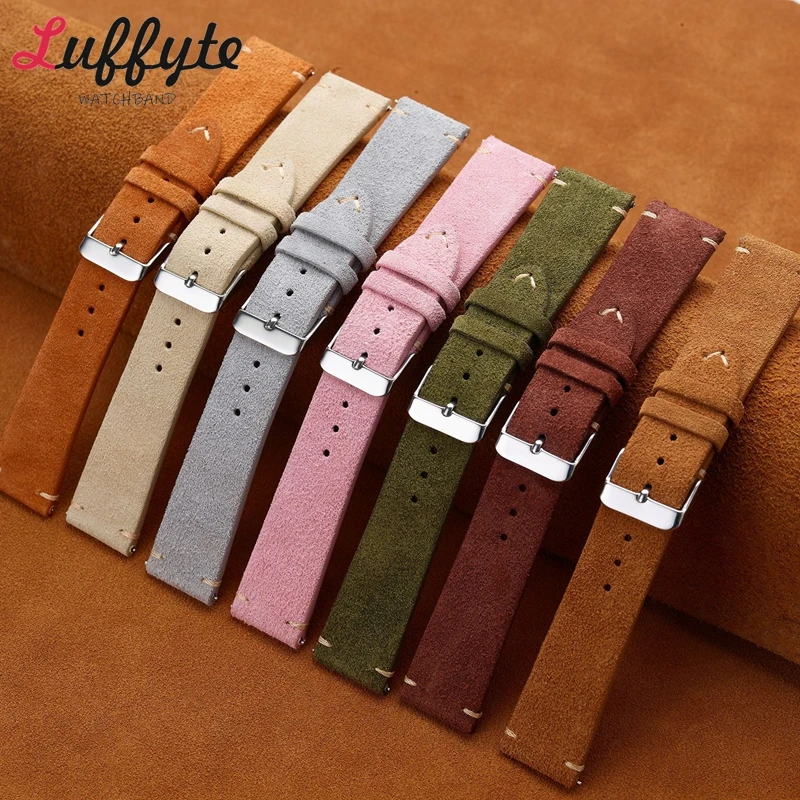 Correas de reloj de cuero genu - Suede Strap Watch reseña y precio