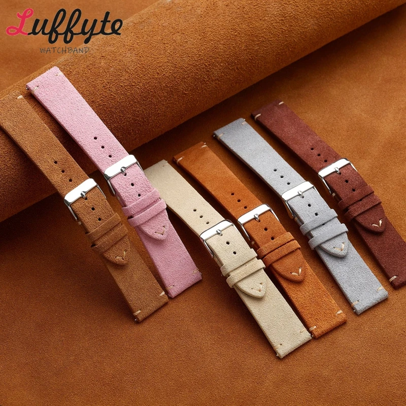 Correas de reloj de cuero genu - Suede Strap Watch reseña y precio