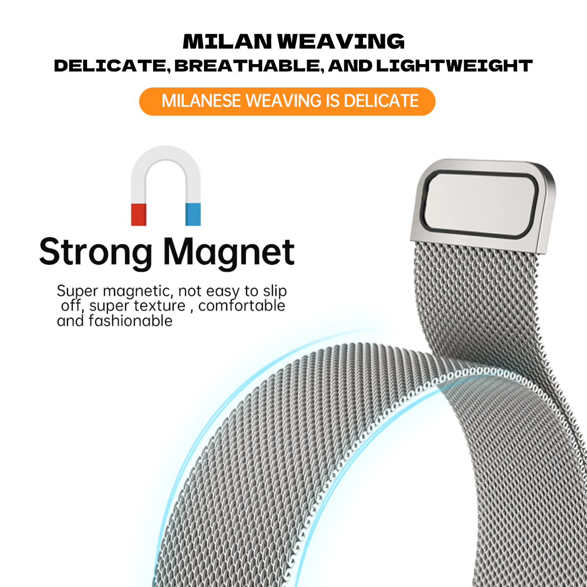 Correa de acero inoxidable par - Milanese Loop Magnetic reseña y precio